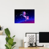 Poster Unicorne espace galaxie univers étoiles (Bureau à domicile)