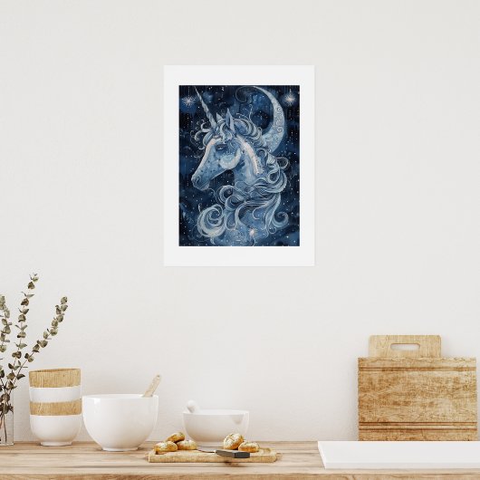 Poster Unicorne forestière enchantée (Cuisine)