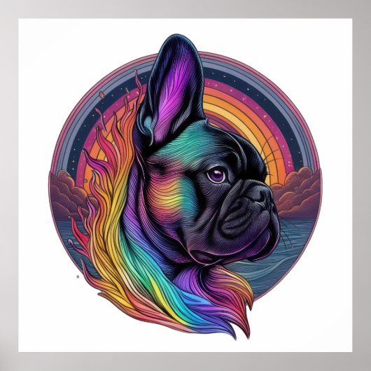 Poster Unicorne française enchantée (Devant)