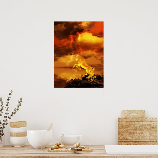 Poster Unicorne Lightning (Cuisine)