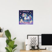 Poster Unicorne lunaire avec arc en ciel Anniversaire Mag (Bureau à domicile)