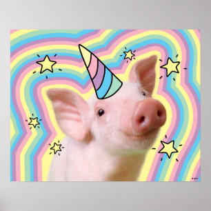 Poster Unicorne magique de Piglet