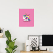Poster Unicorne mignonne aux yeux grands (Bureau à domicile)