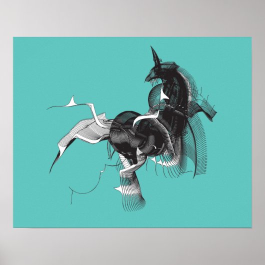 Poster Unicorne numérique (Devant)