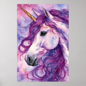 Poster Unicorne Purple Mane (Devant)