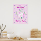 Poster Unicorne rose Faux Parties scintillant rose Annive (Cuisine)