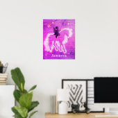 Poster Unicorne rose fille personnalisée (Bureau à domicile)