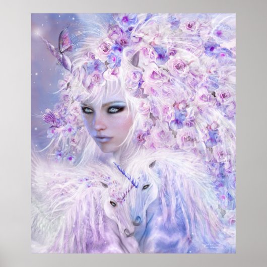 Poster Unicorne Rose Goddess Fine Art Poster/Imprimer (Devant)