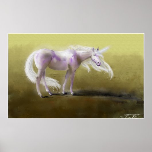 Poster Unicorne violette brillante (Devant)