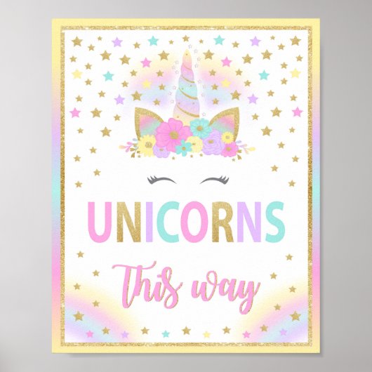 Poster Unicornes de cette façon Signe, Unicorne Signe (Devant)