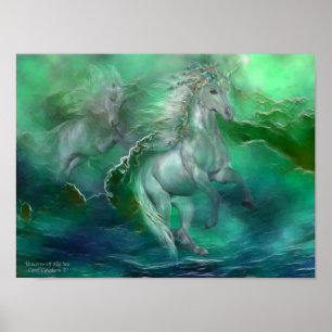 Poster Unicornes De La Mer Poster/Imprimer