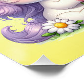 Poster Unicornes et marguerites, fête d'anniversaire enfa (Coin)