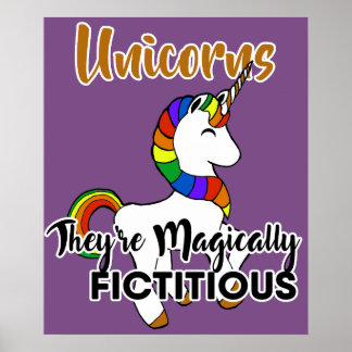 Poster Unicornes Magique Fictititive Funny
