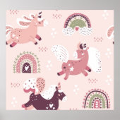 Poster Unicorns Rainbows : Pastel Magic Arrière - plan. (Devant)