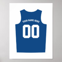 Poster Uniforme Basketball Personnaliser Bleu