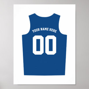 Poster Uniforme Basketball Personnaliser Bleu