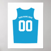 Poster Uniforme Basketball Personnaliser Bleu clai