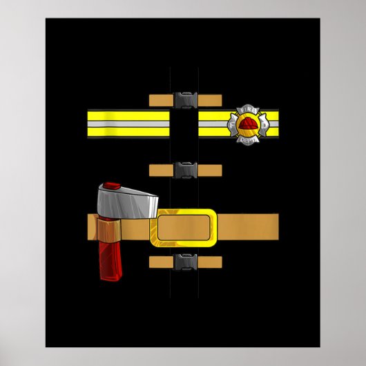 Poster Uniforme de firefighter Funny DIY Halloween (Devant)