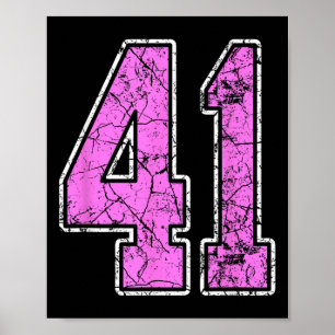Poster Uniforme de joueur de Grunge rose et rose Numéro 4