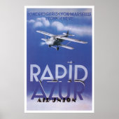 Poster Union aérienne rapide Azur (Devant)