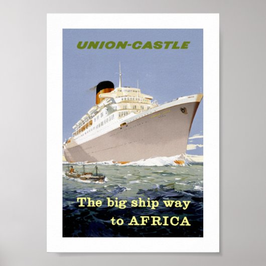 Poster Union-Castle "The Big Ship Way to Africa" (Devant)