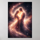 Poster Union Céleste – Art Couple Cosmique Abstrait (Devant)