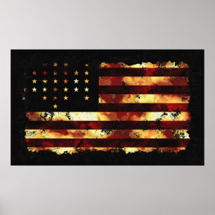 Poster Union Flag, Guerre civile, Stars and Stripes, USA