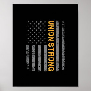 Poster Union forte avec le drapeau américain classique