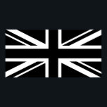Poster Union Jack<br><div class="desc">Design simple du drapeau du Royaume-Uni en noir massif avec les zones blanches laissées transparentes. Image disponible sur divers cadeaux et produits.</div>