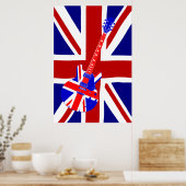 Poster Union Jack British Guitare Art 2 (Cuisine)