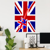 Poster Union Jack British Guitare Art 2 (Bureau à domicile)