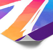 Poster Union Jack Flag à Bright Watercolors (Coin)