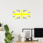 Poster Union Jack gris clair et jaune (Bureau à domicile)