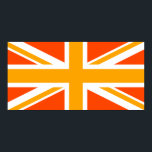 Poster Union Jack orange<br><div class="desc">Traversez les motifs sur l'Union Jack dans deux teintes d'orange.</div>