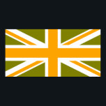 Poster Union Jack orange et olive<br><div class="desc">Motifs de croix d'olive et d'orange sur l'Union Jack.</div>
