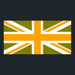 Poster Union Jack orange et olive<br><div class="desc">Motifs de croix d'olive et d'orange sur l'Union Jack.</div>