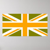 Poster Union Jack orange et olive (Devant)