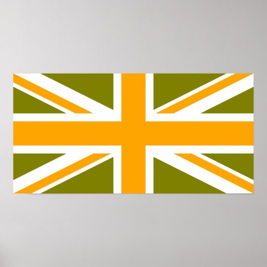 Poster Union Jack orange et olive (Devant)