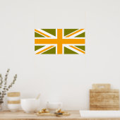 Poster Union Jack orange et olive (Cuisine)