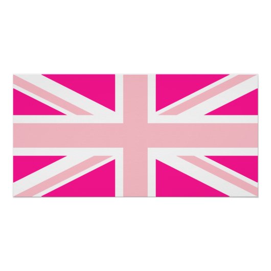 Poster Union Jack Rose Foncé (Devant)