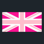 Poster Union Jack rose profond<br><div class="desc">Motif rose et rose profond à base de l'Union Jack.</div>