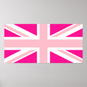 Poster Union Jack rose profond (Devant)