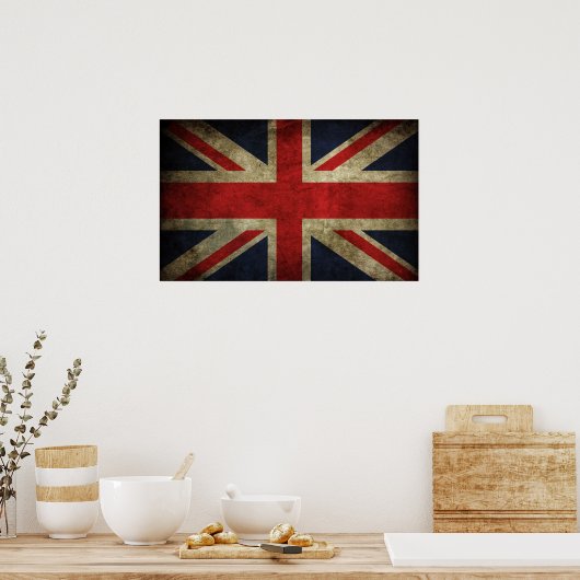 Poster Union Jack - Worn (Cuisine)