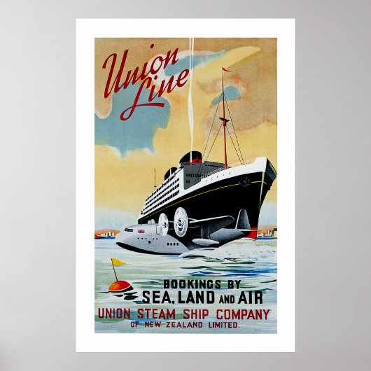 Poster Union Line of New Zealand (Devant)