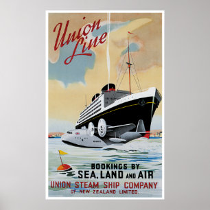Poster Union Line Steamship Ocean Liner