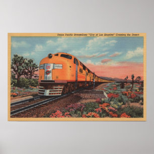 Poster Union Pacific Train, Ville de L.A.