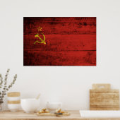 Poster Union Soviétique Flag on Old Wood Grain (Cuisine)