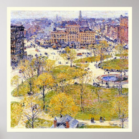 Poster Union Square au printemps par Frederick Childe Has (Devant)