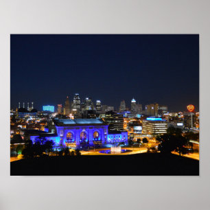 Poster Union Station à Blue, Kansas City (16x12)