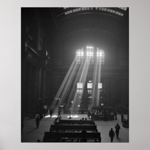 Poster Union Station Waiting Room, 1943. Photo vintage